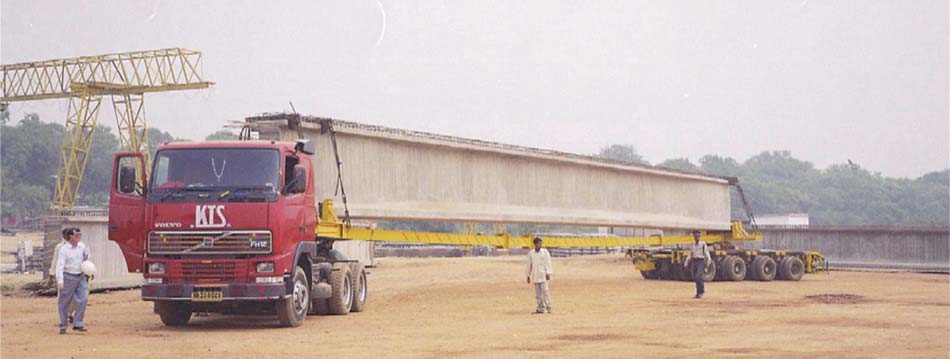 Transportation of 30m long girder