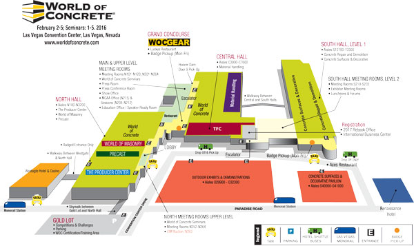 World Of Concrete 2016 Map