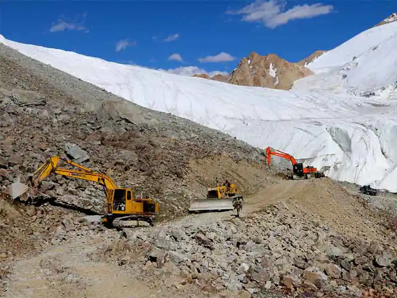 the rural road infrastructure in Ladakh's border regions