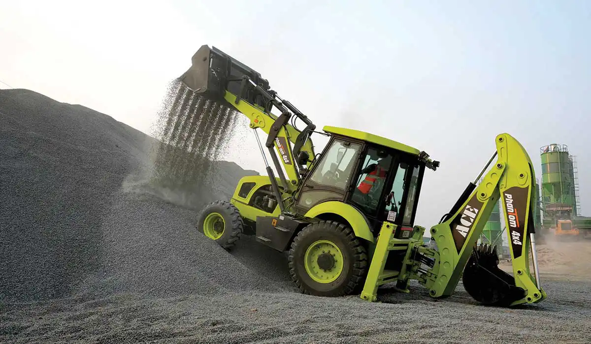 ACE offers backhoe loaders in the range of– 49, 74 and 95 HP