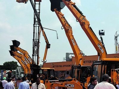JCB excavators and access equipment on display at bauma CONEXPO INDIA