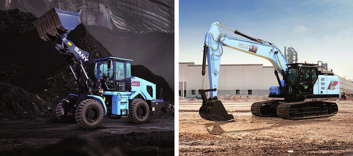 SANY electric wheel loader and excavator