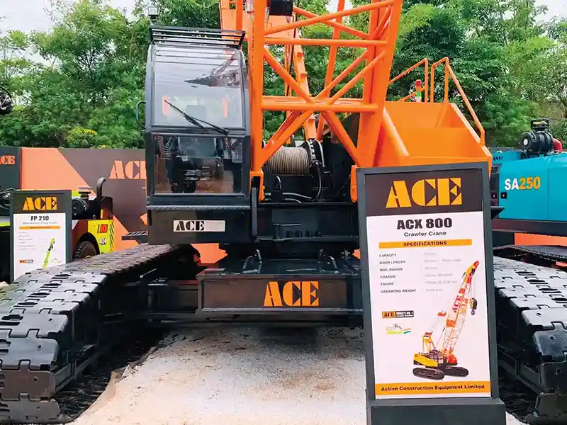 ACE ACX 800, 80-ton lattice boom crawler crane with lightweight yet strong booms