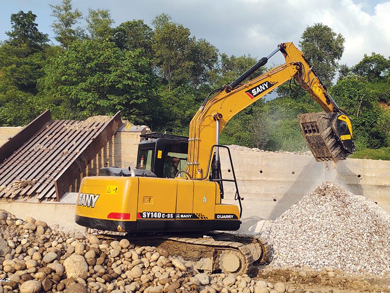 MB Crusher Bucket: Streamlining GSB Production for Road Construction