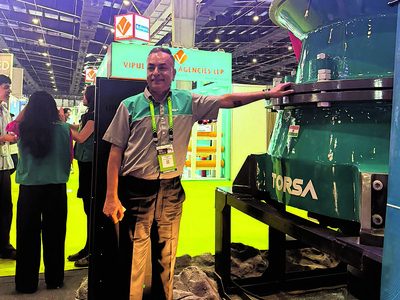 TORSA crushing equipment on display at an exhibition