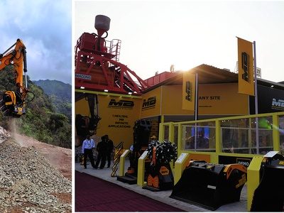 MB Crusher equipment in operation and exhibition attachments