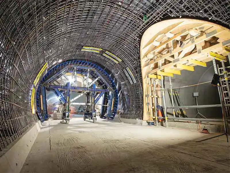 Tunnelling for Science - Special formworks from Doka for tunnel system at CERN