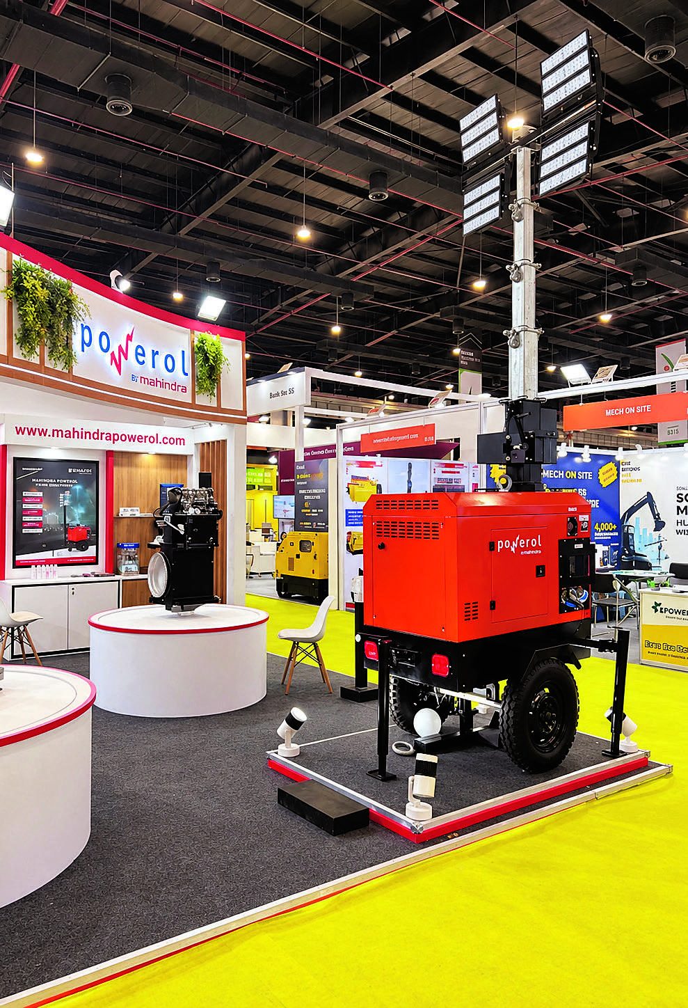 Mahindra Powerol Mobile Lighting Tower at bauma CONEXPO INDIA