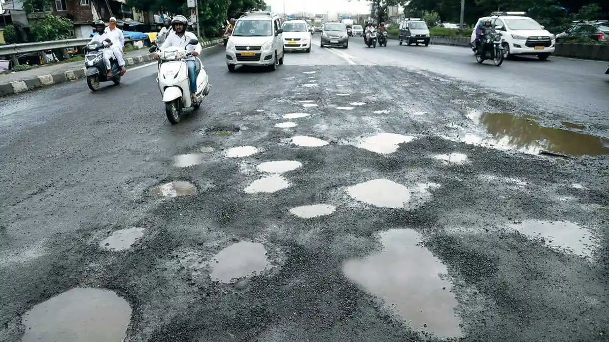 Repairing Potholes During Rainy Season