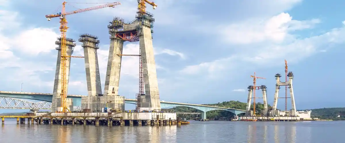 the second longest and widest cable-stayed bridge in India