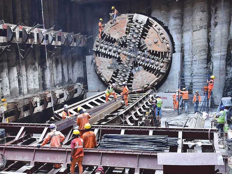 Construction of Budhwarpeth Underground Metro Station, Pune