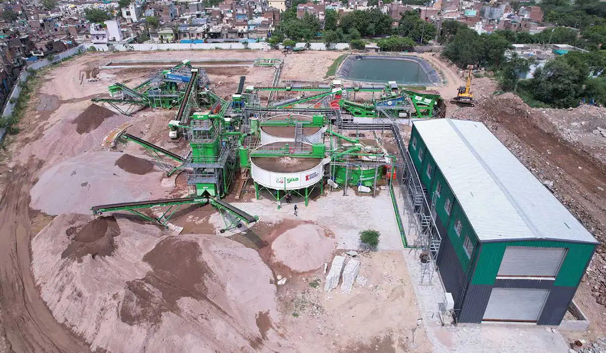the 2000 TPD C&D Waste Recycling plant in New Delhi