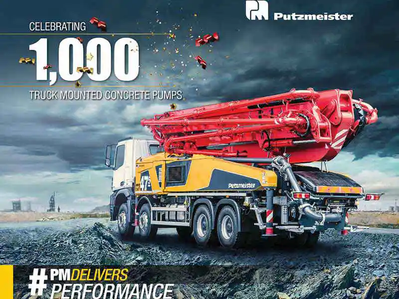 Putzmeister Delivers 1,000th Truck Mounted Concrete Boom Pump