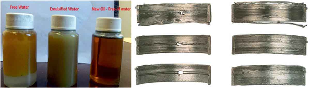 Lubricants - Affected bearing due to water contamination in oil