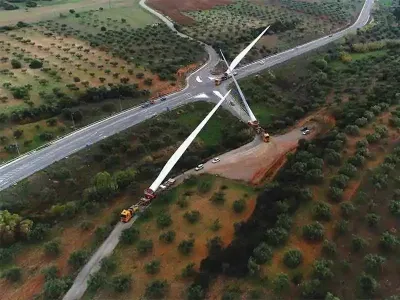 Anipsotiki S.A. places trust in Goldhofer's FTV Blade Lifter to transport wind turbine blades