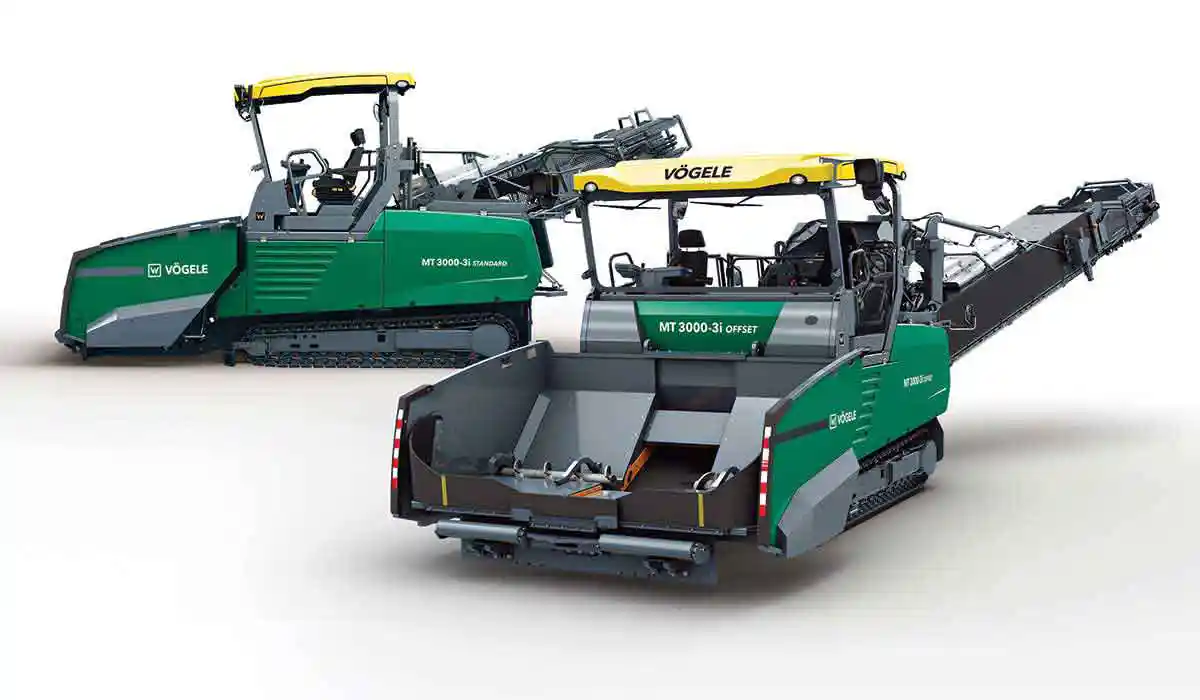 The new VÖGELE MT 3000-3i Standard and Offset material feeders integrate the latest Dash-3 machine technology