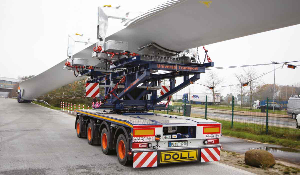 DOLL wind blade transport systems offer flexible solutions for challenging situations
