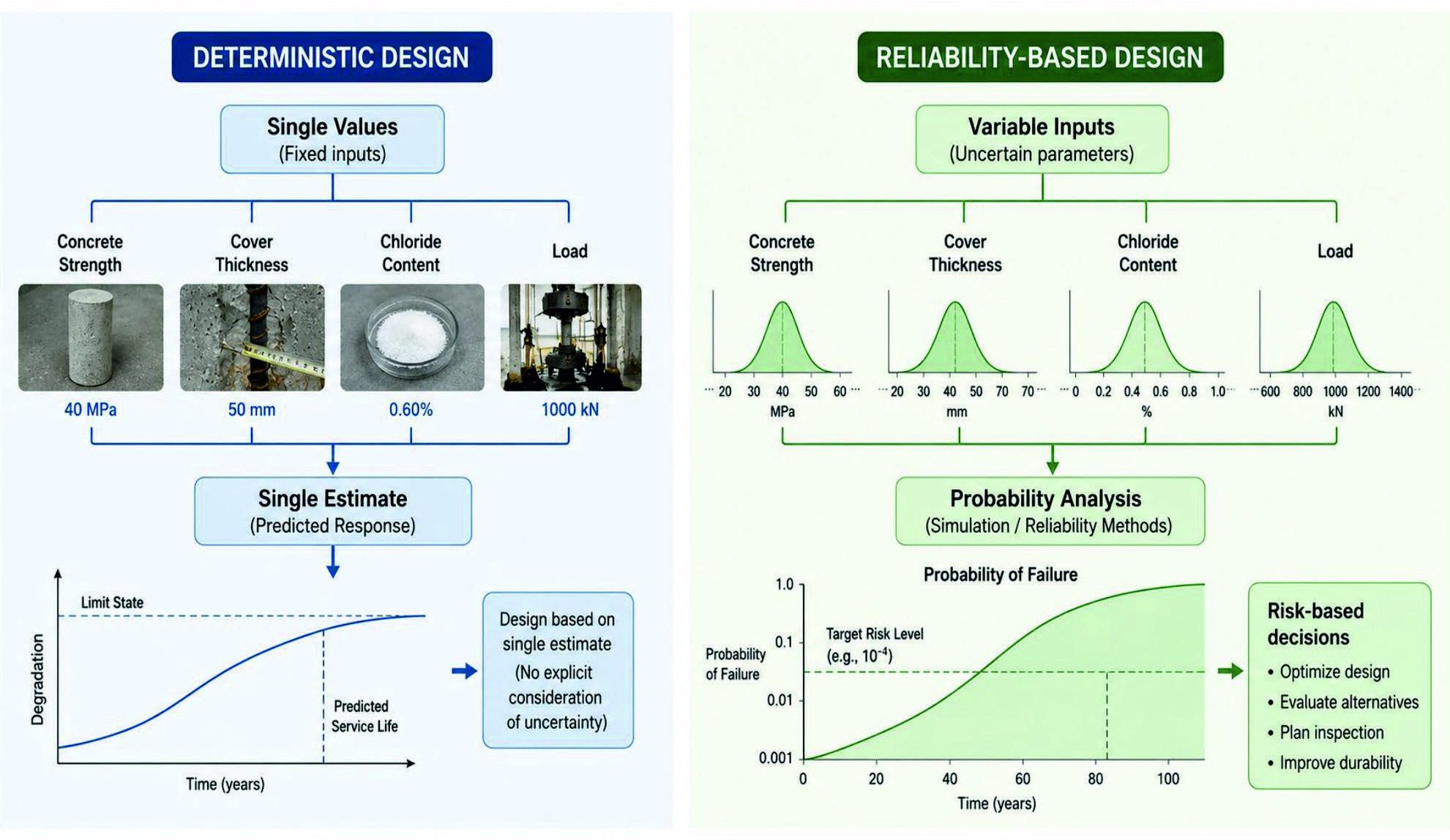 Figure 4: Deterministic vs Reliability-Based Design