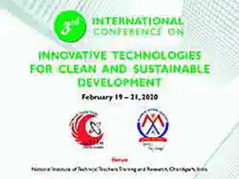 3rd International Conference on Innovative Technologies for Clean and Sustainable Development