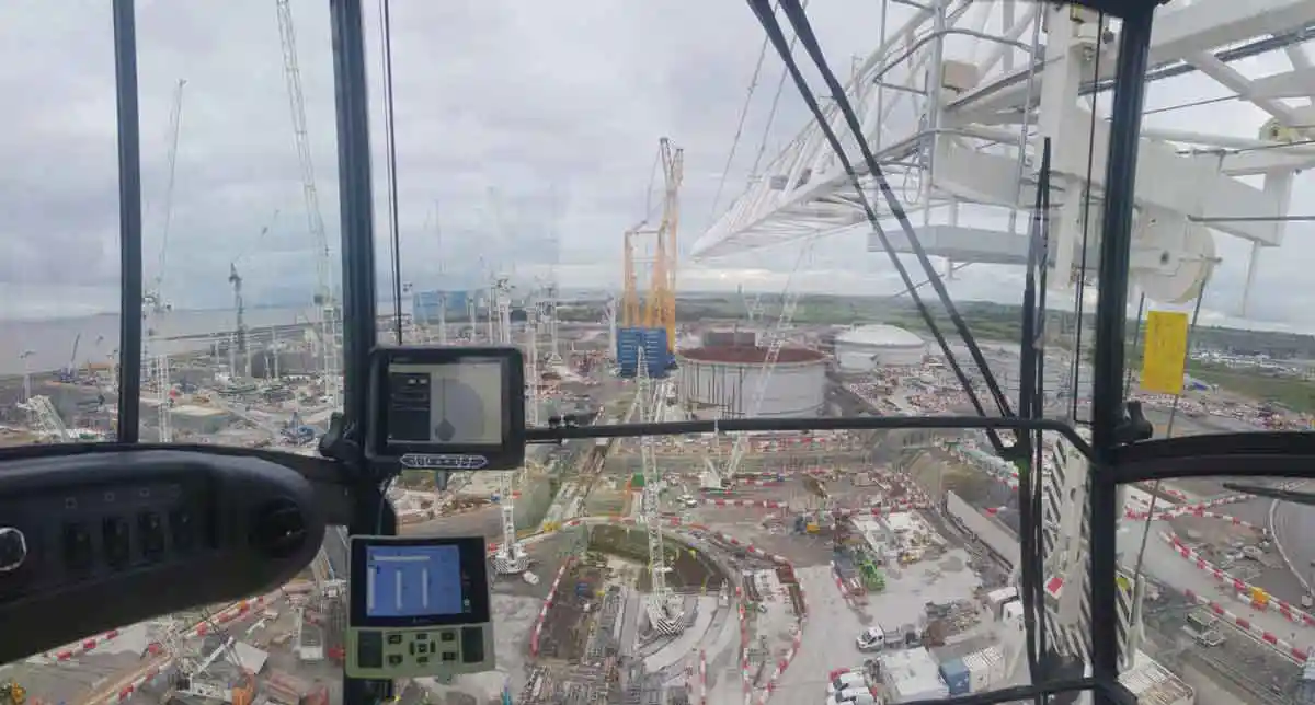 52 Cranes at Hinkley Point C site working with complete safety due to expert solutions of AMCS technologies