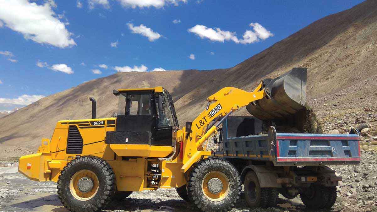 L&T 9020 Wheel Loader deployed for border roads operations in Ladakh