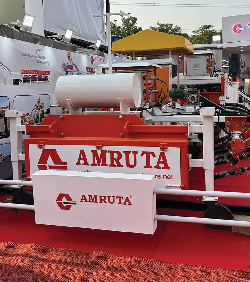 Amruta Infratech displayed its stationary concrete batching plant