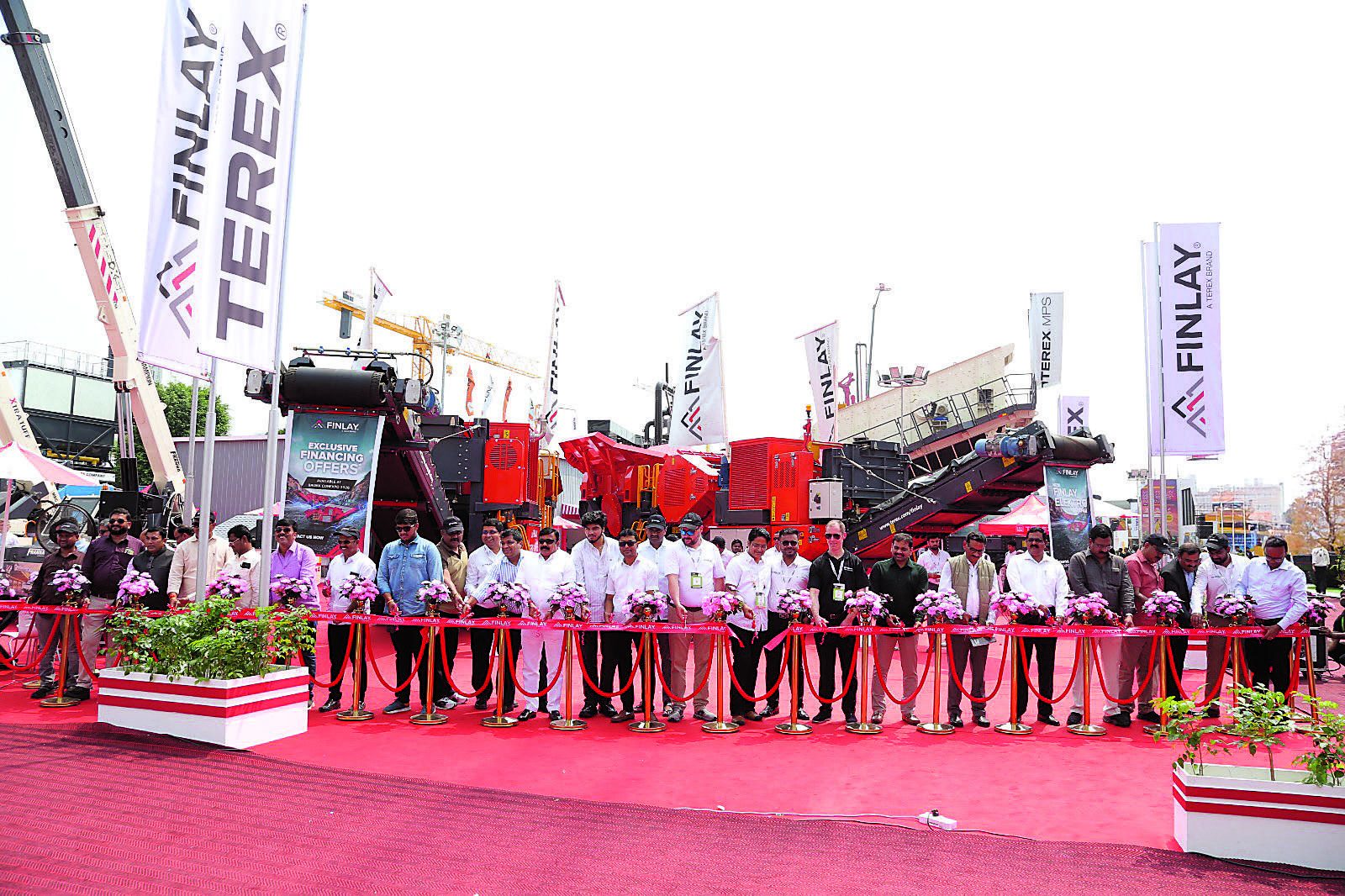 Terex India team at the Finlay exhibition display