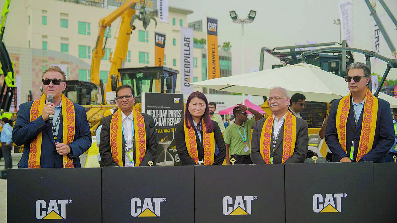 Caterpillar team at the equipment launch