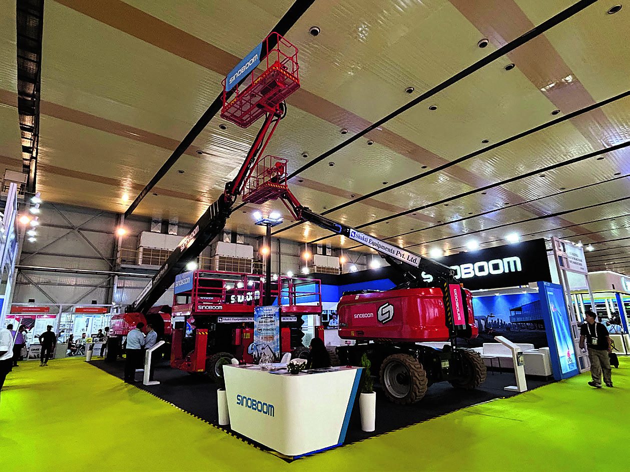 Sinoboom aerial work platforms at the exhibition