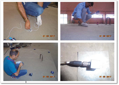 Installation of accelerometers for vibration study