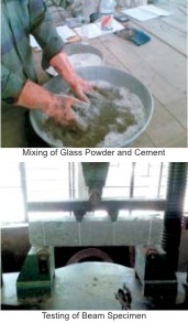 Mixing of Glass Powder and Cement