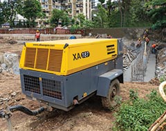 Atlas Copco XA316 and XAT266 portable air compressors for Mumbai underground metro line