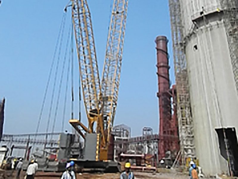 Liebherr LR 1300 crawler crane placed 8.3t at the height of 118m in India