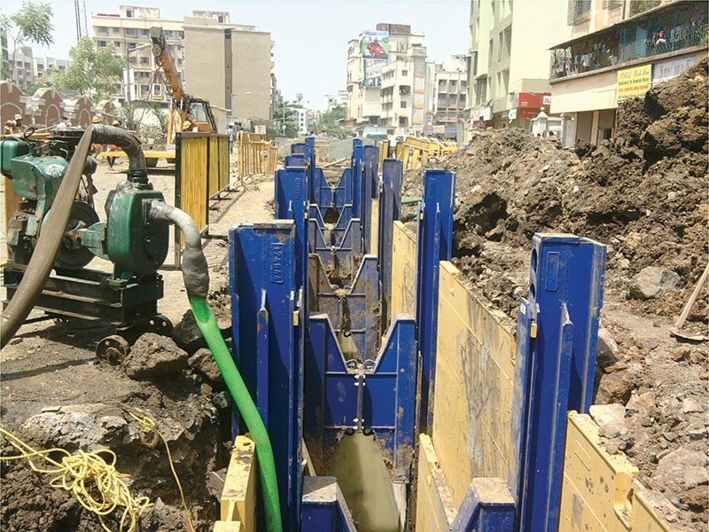 SBH Shoring System for MBMC Sewerage Project