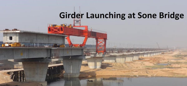 Girder Launching at Sone Bridge