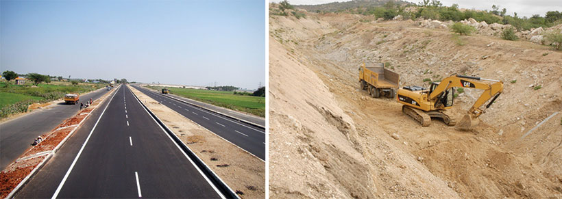 construction of concrete roads
