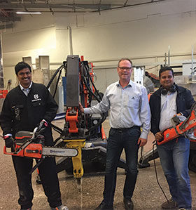 Joakim Frisk, Siddharth Dhawan and Raghavendra G, Husqvarna