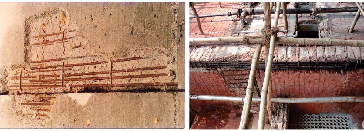 Extent of corrosion and addition of steel