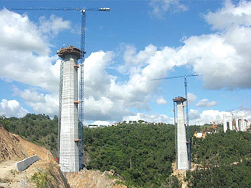 Linden Comansa Crane at Work in a Portuguese Town