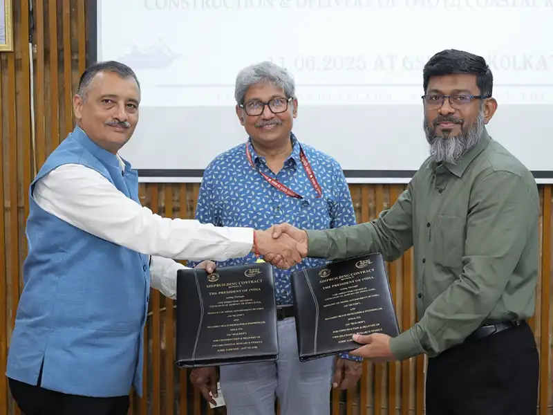 GRSE Secures Contract to Build Two Coastal Research Vessels for GSI